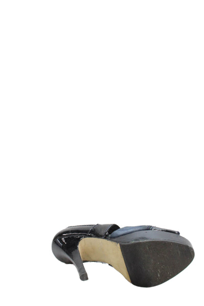 Jeffrey Campbell Women's Open Toe Leather Platform Stiletto Sandals Blue Size 39