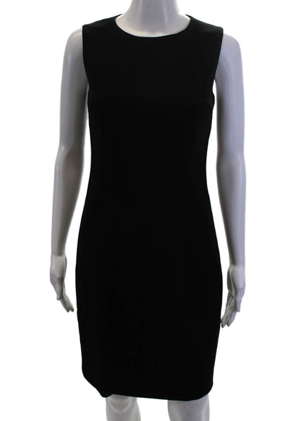 Elie Tahari Womens Scoop Neck Zip Back Sleeveless Shift Dress Black Size 0