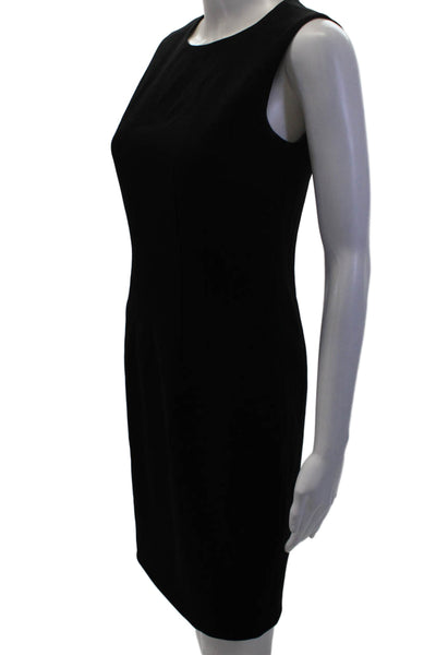 Elie Tahari Womens Scoop Neck Zip Back Sleeveless Shift Dress Black Size 0