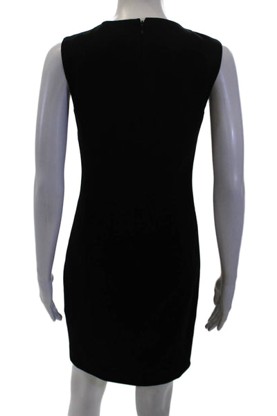 Elie Tahari Womens Scoop Neck Zip Back Sleeveless Shift Dress Black Size 0