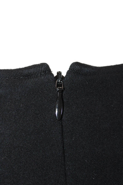 Theory Womens Wool Plaid Scoop Neck Zip Back Long Sleeve Dress Black Size 4