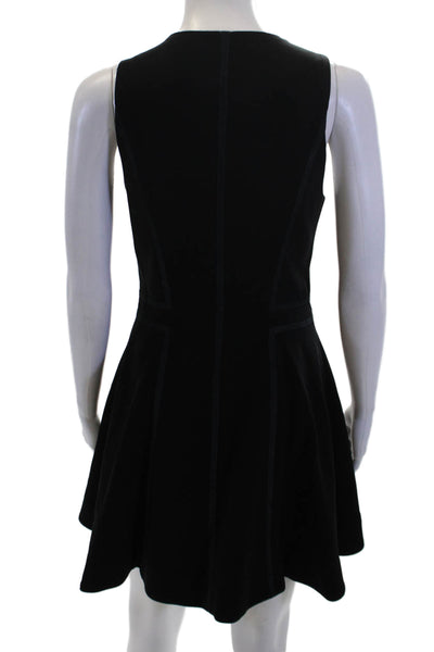 Rag & Bone Womens Embellished V-Neck Full Zip Fit & Flare Dress Black Size 2