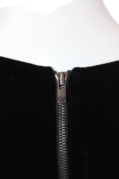 Theory Womens Velvet Scoop Neck Zip Back Long Sleeve Lined Dress Black Size 2