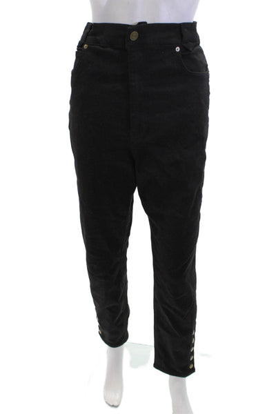 Frame Womens Buttoned Hem Zipped Tapered Casual Pants Black Size EUR 31