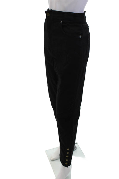 Frame Womens Buttoned Hem Zipped Tapered Casual Pants Black Size EUR 31