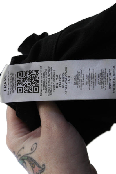 Frame Womens Buttoned Hem Zipped Tapered Casual Pants Black Size EUR 31
