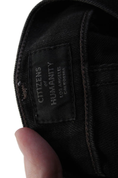 Citizens of Humanity Womens  Avedon Distress Skinny Jeans Black Size EUR 31