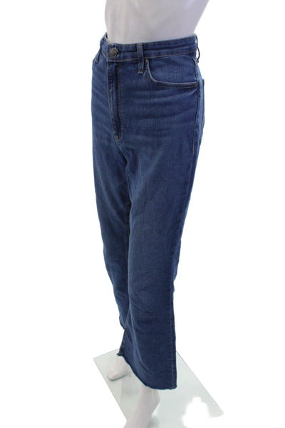 Rag & Bone Womens Cotton Medium Wash Fringed Hem Straight Jeans Blue Size EUR 31