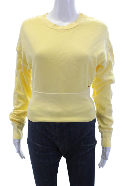 Philanthropy Womens Crew Neck Sweatshirt Yellow Size S