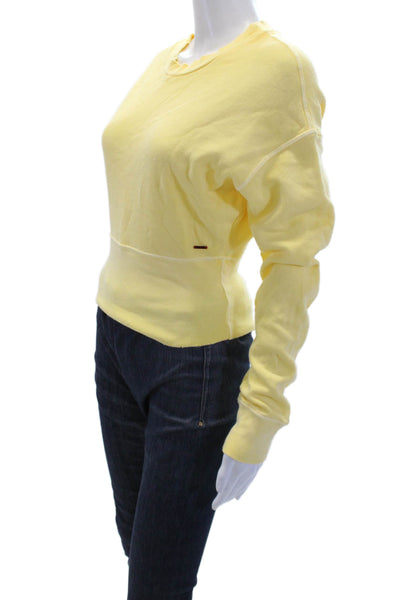 Philanthropy Womens Crew Neck Sweatshirt Yellow Size S