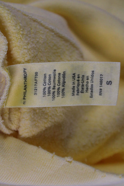Philanthropy Womens Crew Neck Sweatshirt Yellow Size S