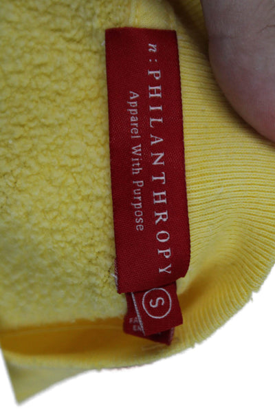 Philanthropy Womens Crew Neck Sweatshirt Yellow Size S