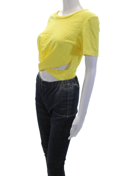 LNA Womens Cotton Basic T-Shirt Yellow Size XS