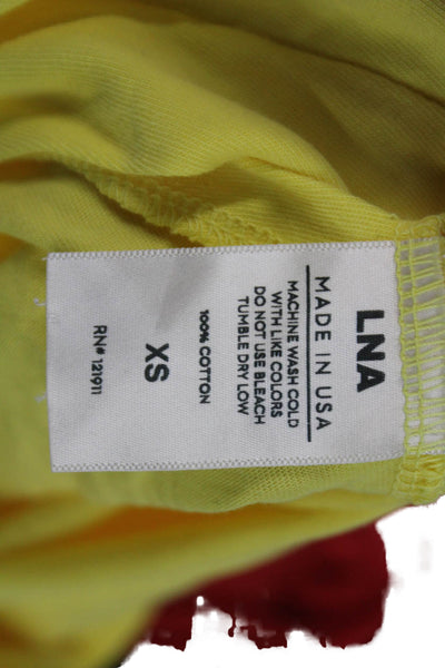 LNA Womens Cotton Basic T-Shirt Yellow Size XS
