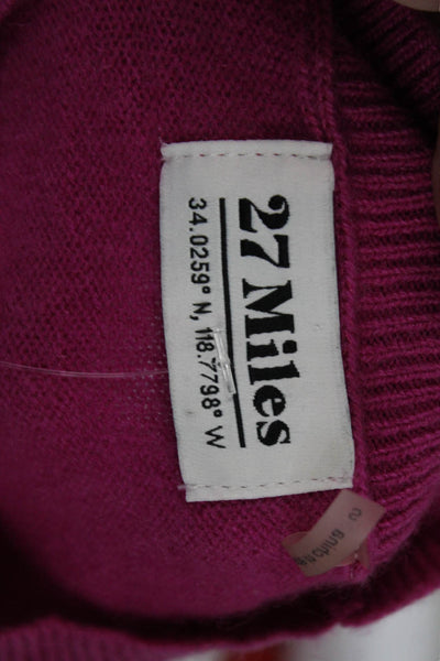 27 Miles Womens Pullover Sweater Pink Size S