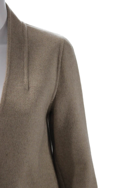 Thakoon Womens Wool Buttoned Long Sleeve Lined Jacket Brown Size 2