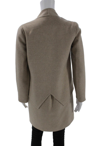 Thakoon Womens Wool Buttoned Long Sleeve Lined Jacket Brown Size 2