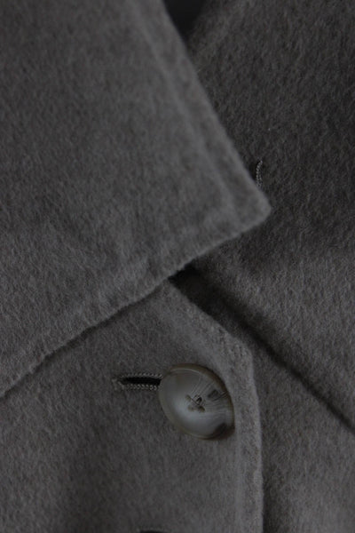Thakoon Womens Wool Buttoned Long Sleeve Lined Jacket Brown Size 2