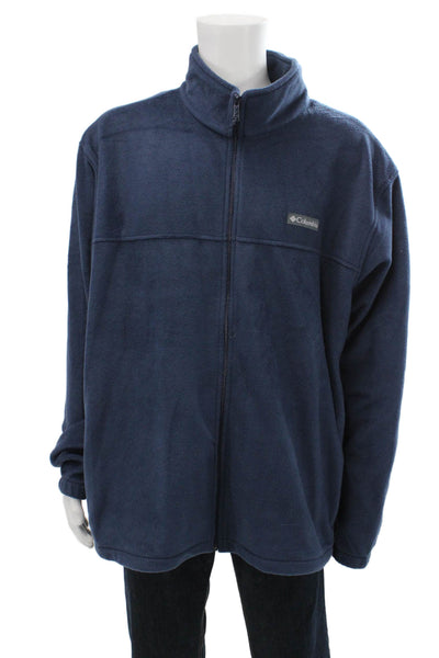 Columbia Sportswear Mens High Neck Long Sleeve Full Zip Jacket Blue Size 4XL