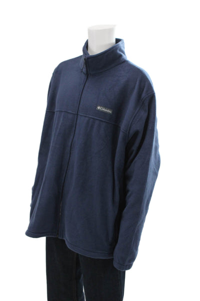 Columbia Sportswear Mens High Neck Long Sleeve Full Zip Jacket Blue Size 4XL