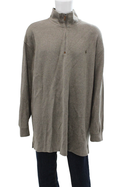 Polo Ralph Lauren Mens Cotton High Neck Pullover Sweater Brown Size 3XL