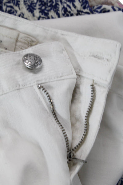 Barneys New York Women Skinny Ankle Jeans White High Rise Size 24