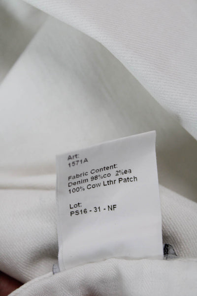 Barneys New York Women Skinny Ankle Jeans White High Rise Size 24