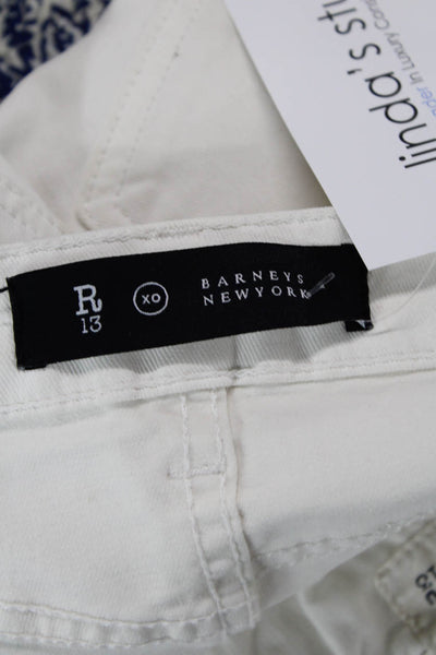 Barneys New York Women Skinny Ankle Jeans White High Rise Size 24