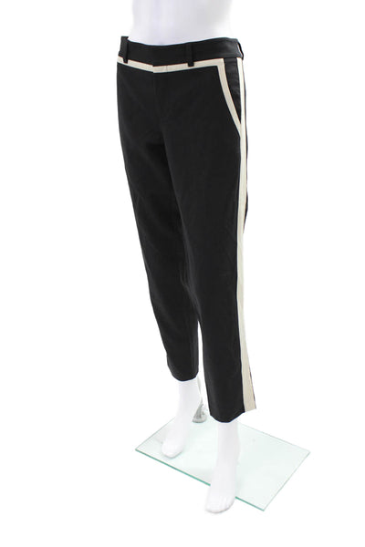 Vince Women's Button Closure Straight Leg Ankle Pants Black Size 6
