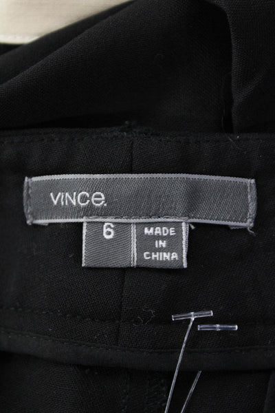 Vince Women's Button Closure Straight Leg Ankle Pants Black Size 6
