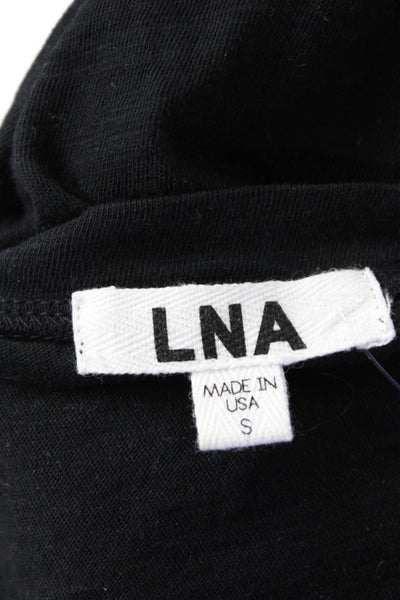 LNA Women's Sleeveless V-Neck Cut-Out Tank Top Black Size S