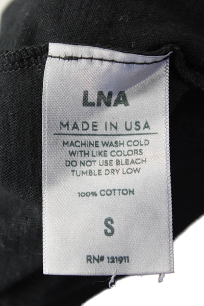 LNA Women's Sleeveless V-Neck Cut-Out Tank Top Black Size S