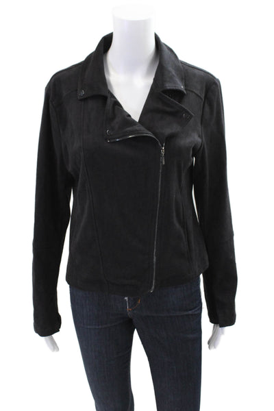 Lysse Womens Textured Long Sleeve Zip Lined Fit Blouse Black Size M