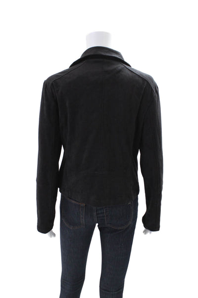 Lysse Womens Textured Long Sleeve Zip Lined Fit Blouse Black Size M