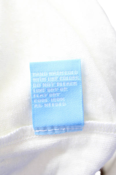 J. Mclaughlin Womens Cotton V-neck Short Sleeve T-shirt White Size M
