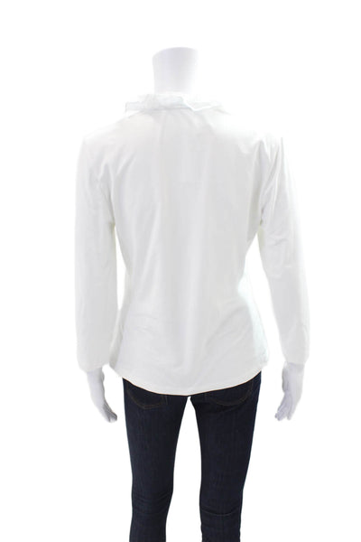 J. Mclaughlin Womens Long Sleeve High Neck Top White Size M