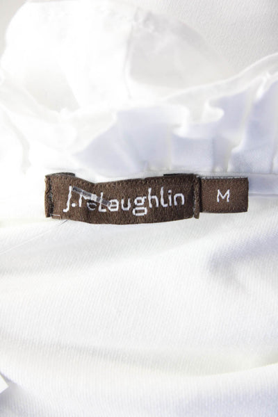 J. Mclaughlin Womens Long Sleeve High Neck Top White Size M