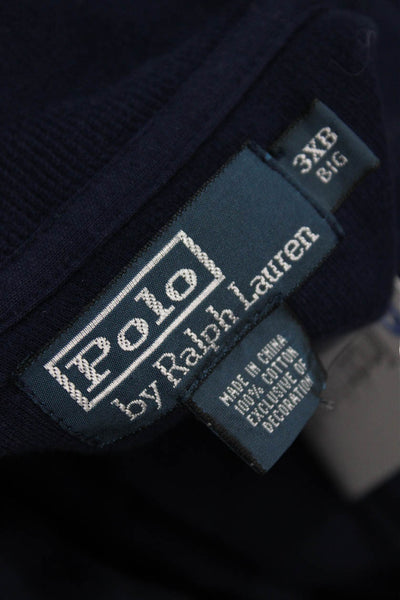 Polo Ralph Lauren Mens Long Sleeve Quarter Zip Mock Neck Sweater Navy Size 3XB