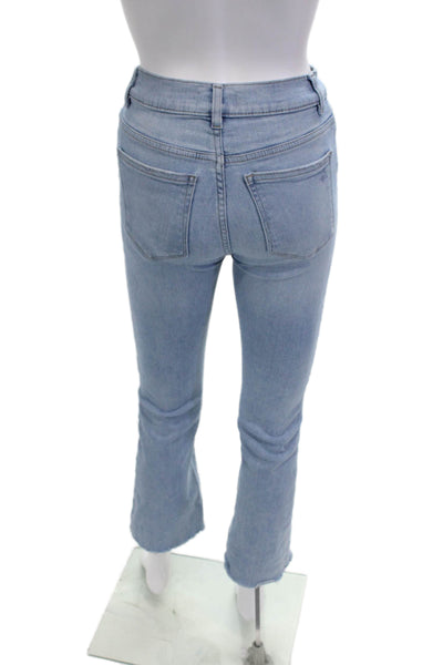 DL1961 Women Cropped Flared Mid Rise Light Blue Jeans Size 24
