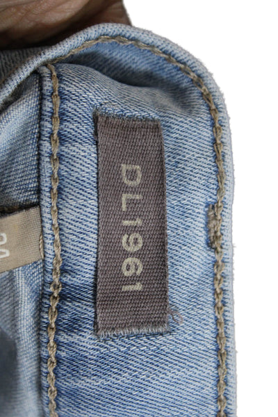 DL1961 Women Cropped Flared Mid Rise Light Blue Jeans Size 24