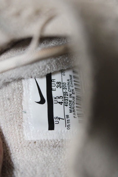 Nike Womens Suede Stitching Detail High Top Lace Up Sneakers Beige Size 7