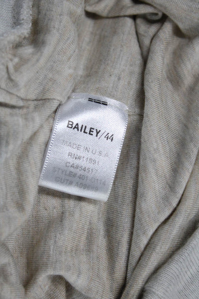 Bailey 44 Womens Long Sleeve V Neck Lace Trim Knit Shirt Gray Size Large