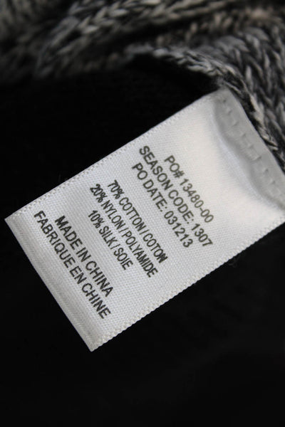 Splendid Womens Long Sleeve Scoop Neck Sweater Black Gray Cotton Size Medium