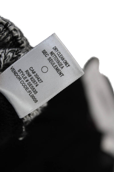 Splendid Womens Long Sleeve Scoop Neck Sweater Black Gray Cotton Size Medium