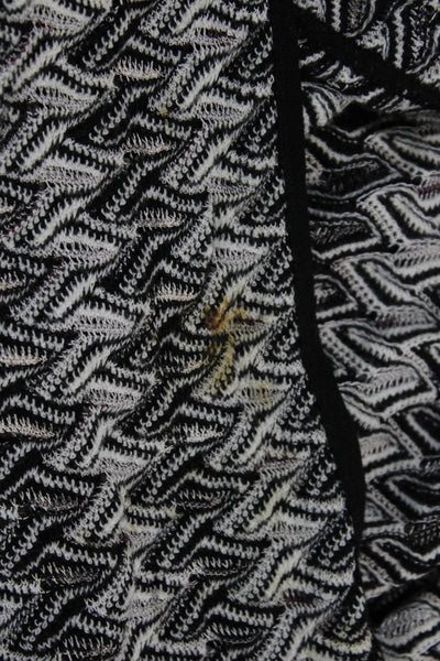 Nic + Zoe Womens Long Sleeve Open Front Cardigan Sweater Black White Cotton XS