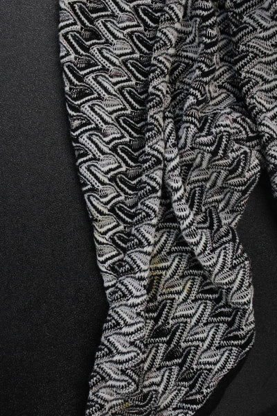 Nic + Zoe Womens Long Sleeve Open Front Cardigan Sweater Black White Cotton XS