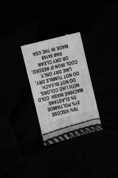 Elliott Lauren Womens Elastic Waist Side Slit Darted Capri Pants Black Size 16