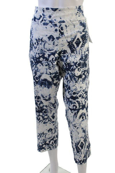 Elliott Lauren Womens Tie Dye Geometric E&W Pull On Crop Pants Blue Size 16