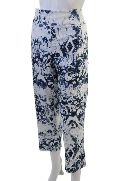 Elliott Lauren Womens Tie Dye Geometric E&W Pull On Crop Pants Blue Size 16