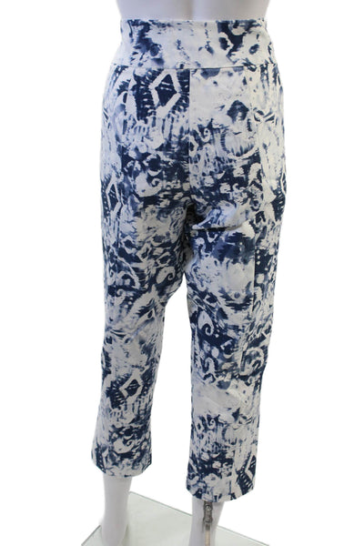 Elliott Lauren Womens Tie Dye Geometric E&W Pull On Crop Pants Blue Size 16